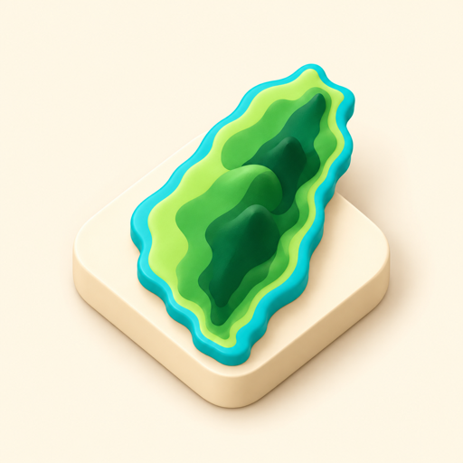 微縮台灣 App 圖示：奶油色底座上的綠色小台灣