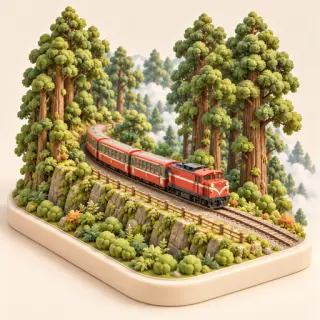 阿里山小火車微縮模型